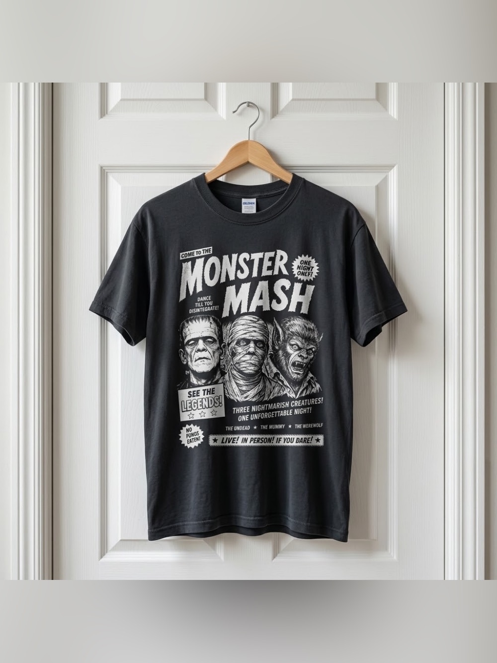 Monster Mash Graphic Tee, Vintage Horror Halloween Shirt